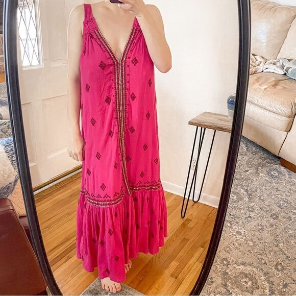 Free People Nomadic Dreams Embroidered Midi Dress - Picture 10 of 10